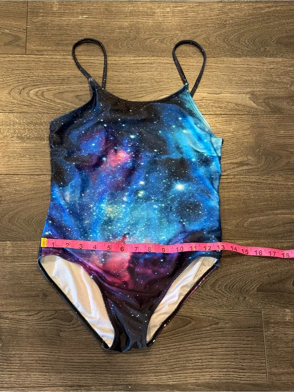 Girls' 10 - 12 Galaxy Print One-Piece Swimsuit - Blue/Purple
